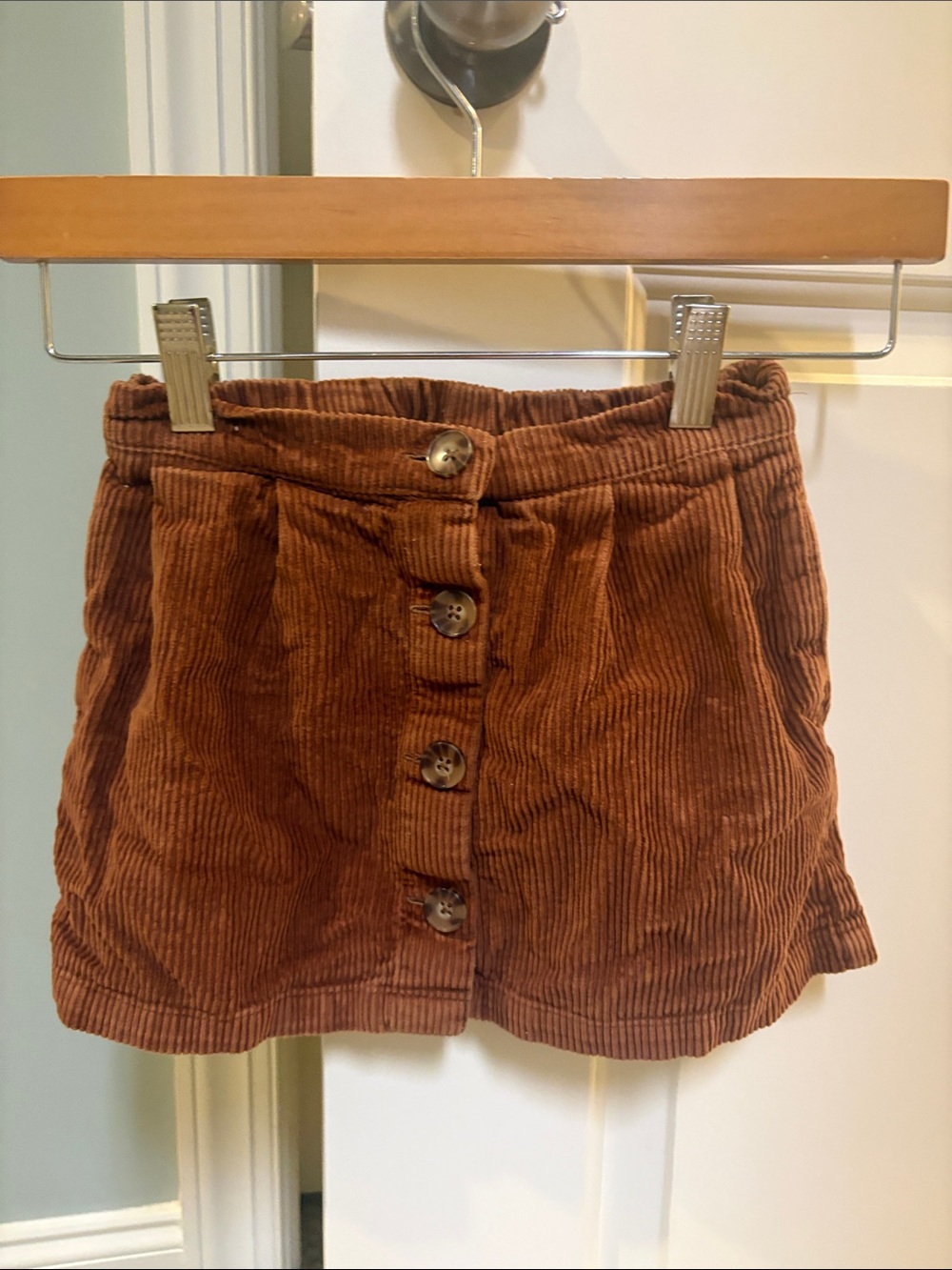 Crewcuts Rust Brown Corduroy Button-Front Mini Skirt